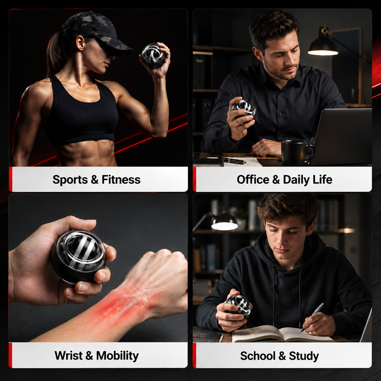Armvora® Auto-Start Gyro Ball – Wrist & Forearm Strength Trainer