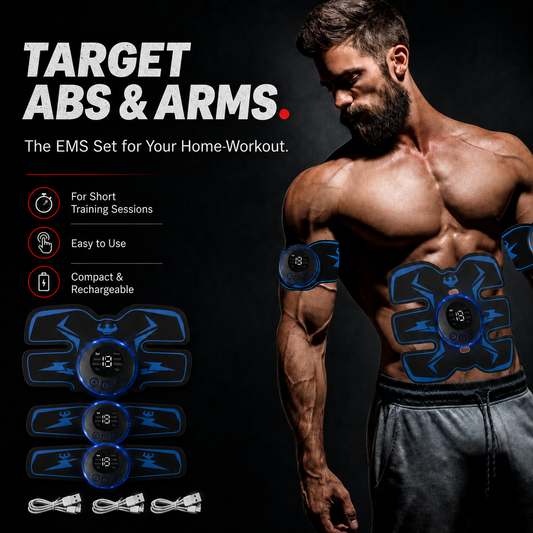 Armvora® EMS Muscle Stimulator Abs Trainer – Wireless USB Rechargeable Body Toning Device