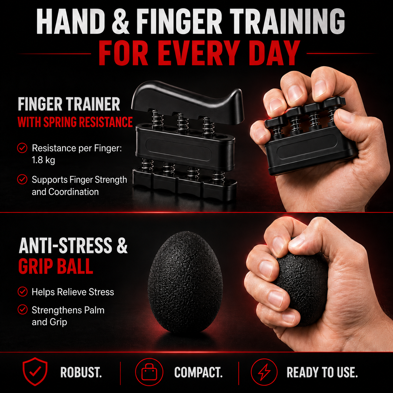 Armvora® Hand Grip Strengthener Set – Adjustable 5–60 kg Finger & Forearm Trainer