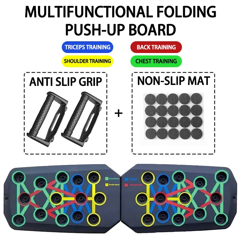 Armvora® Color-Coded Push-Up Board System – Home Upper Body Strength Trainer