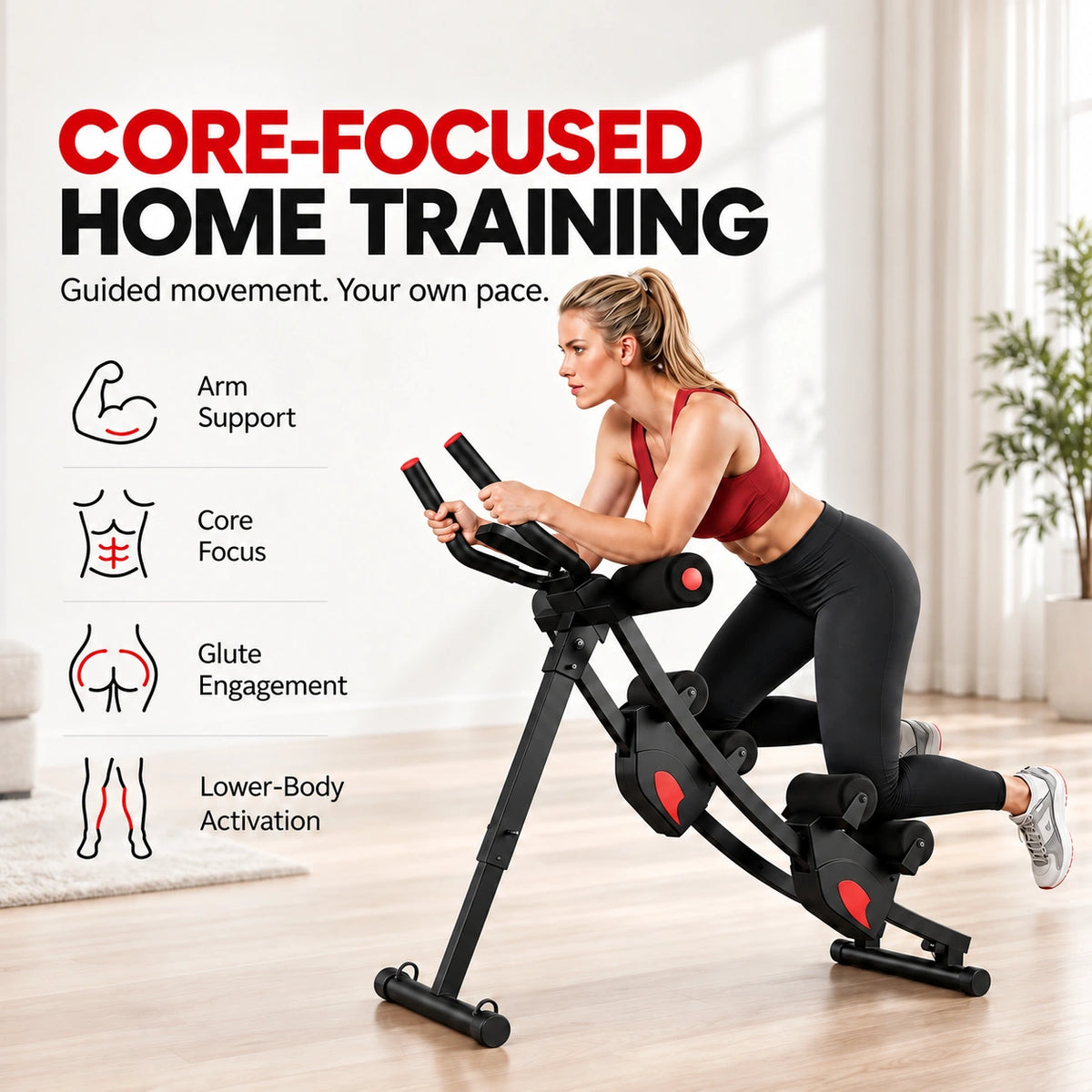 Armvora® Dual Track Ab Trainer | Core Workout Machine