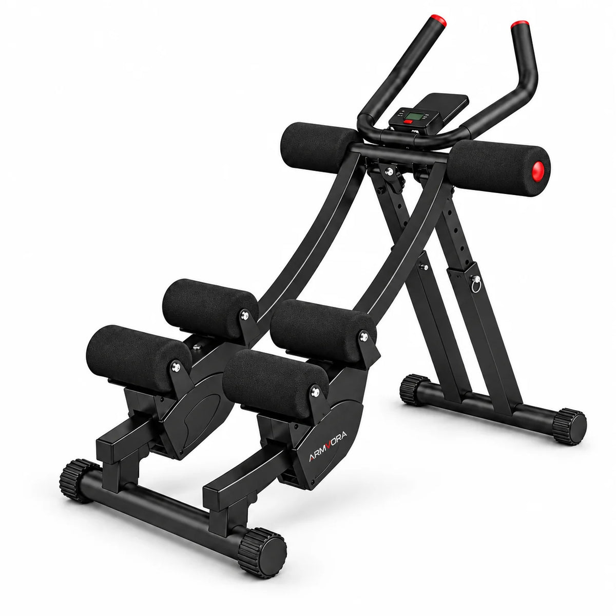 Black ARMVORA Dual Track Ab Trainer on white.
