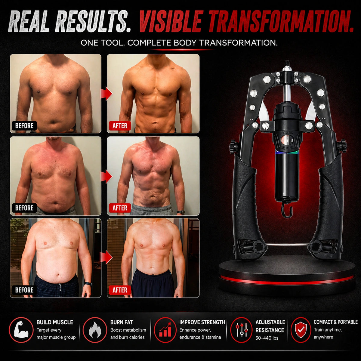Armvora® Hydraulic Muscle Trainer – Adjustable Resistance Home Gym